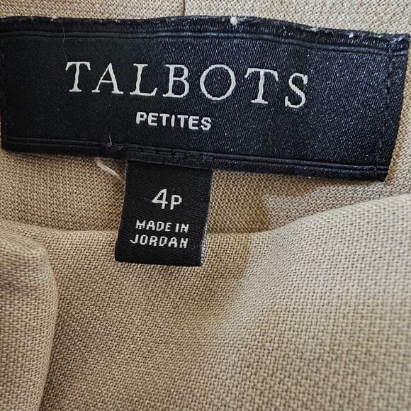 Talbots 4P Khaki  Ankle Pants  Petite Dress Trouser Timeless Capsule Wardrobe - Picture 6 of 11
